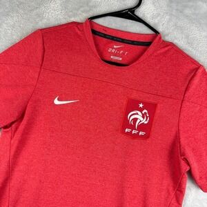 France Soccer Jersey Mens Medium Red French Football Training Kit Nike Dri Fit